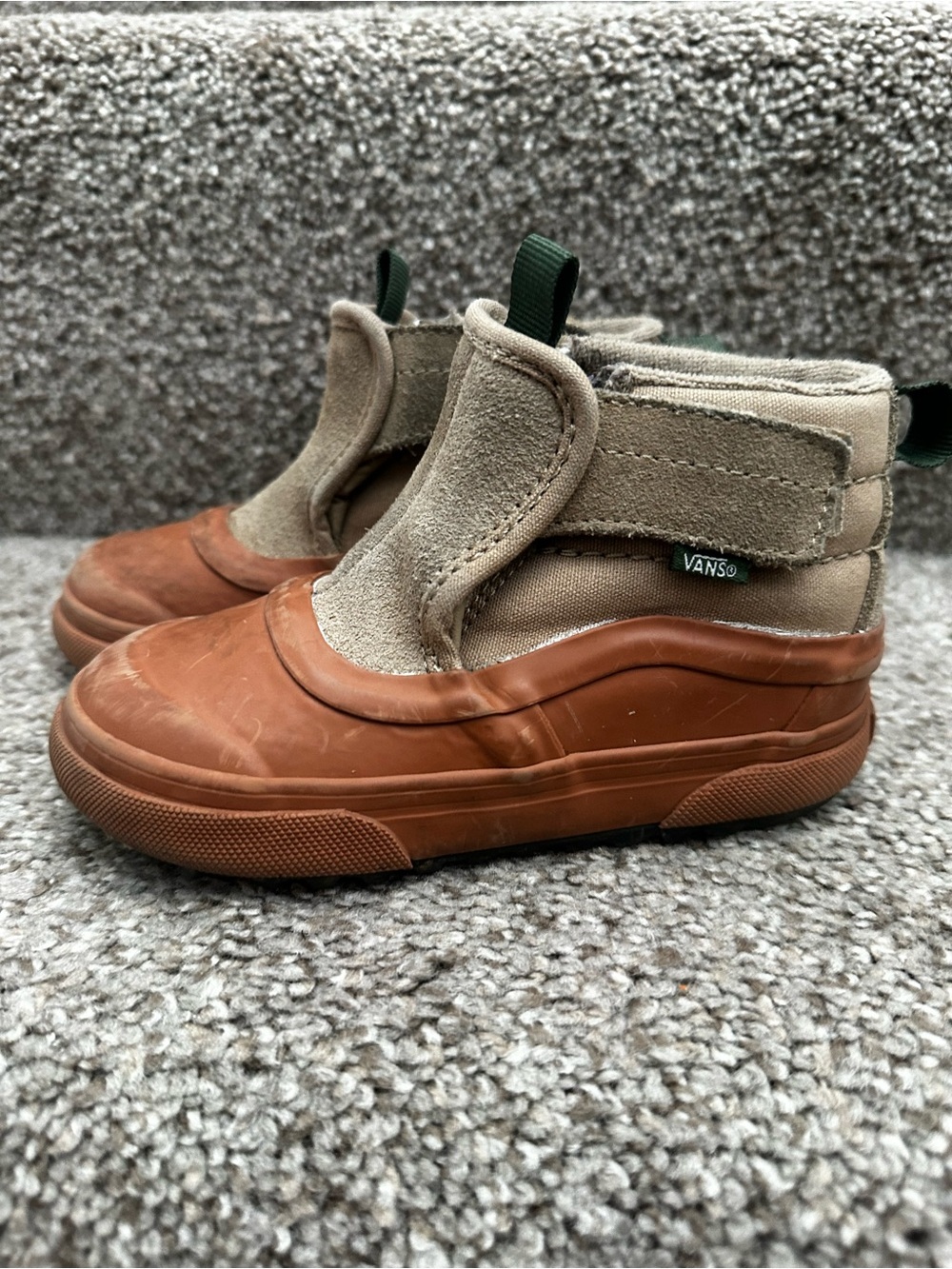 Vans Kids Brown & Beige High-Top Slip-On Boots